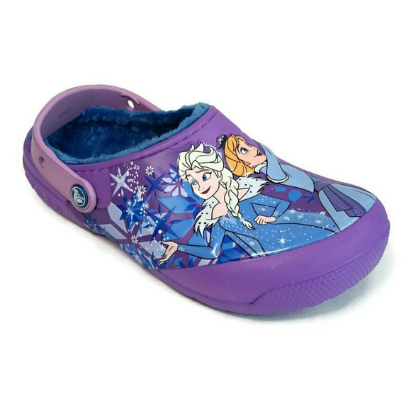 CROCS Other - Crocs Girls Fun Lab Lined Frozen Anna Elsa Clog j3